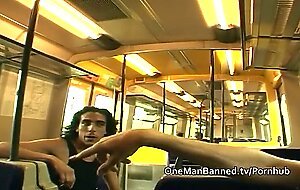 Public daring sex and flashing on a train