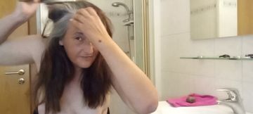 Mature 52 year old triggers you with slow hair combing without bra   very detailed