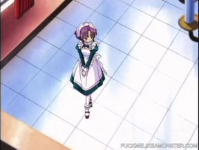 Sexy anime maid fucking hard dick