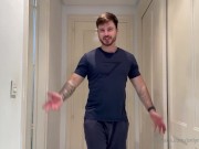 Giant personal trainer shrinks cuckold client & fucks his wife