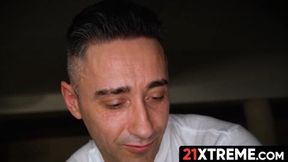 Sweet sandy-haired milf's huge ass rimmed and finger fucked