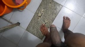 Gay masterbating in the bathroom