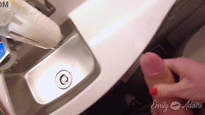Emily adaires near miss in airplane bathroom