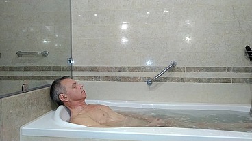 Self Quickie in Black Lingerie on Queen Bed and Transparent Catsuite in Shower