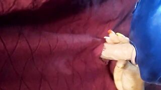 Ex-Wife practicing to suck 3 dicks inside gloryhole