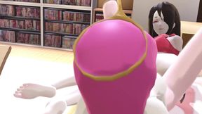 Princess Bubblegum and Marceline the vampire double dildo adventure time