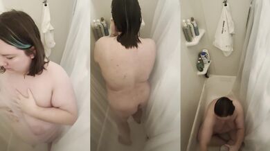 Busty Peeping Tom Caught Chubby Belly Shower Alone BBW
