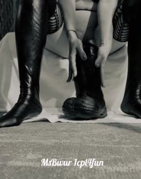 Wife Ms.Bwur takes on Topher Michaels from Hankeys Toy’s Huge dildo