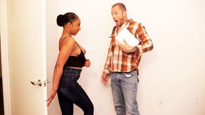Cute-looking chick Lala Ivey fucked in the doggy style pose