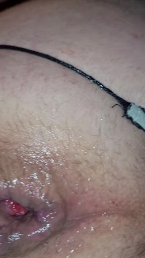 Squarepeg toys deep in my ass close up
