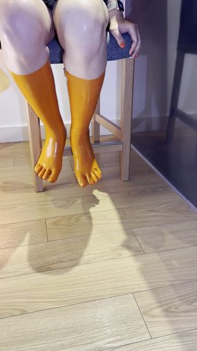 Layered Latex Toe Socks