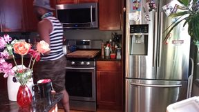 Kennie Jai Jerks off in the Kitchen and Has Tea!!