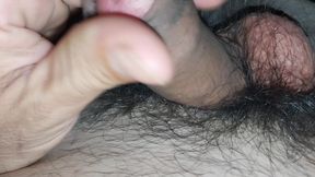 Young man in love masturbates ejaculation