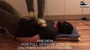 Master trampling on the slave in his Nike soccer shoes with his 86 kg :-D