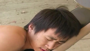 GayAsianNetwork: Twink Brian Toyoda getting a facial outdoors