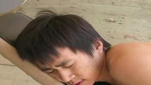 GayAsianNetwork: Twink Brian Toyoda getting a facial outdoors