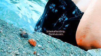 Sri Lankan couple outdoor cumshot with dirty talk and hot blonde