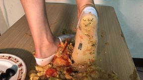 Food Stomping In Socks