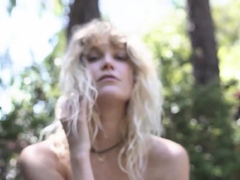 Petite blonde MILF painter striptease