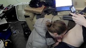 College loser covers model Heather Kane's jacket in cum