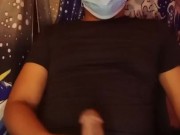 Pinoy in white brief, caressing his massive dick, part4 (almost cumming)