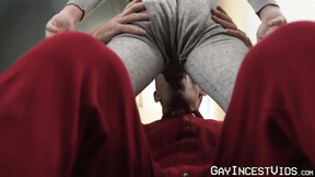 ”Petite twink gives intense blowjob to throbbing shaft step daddy”