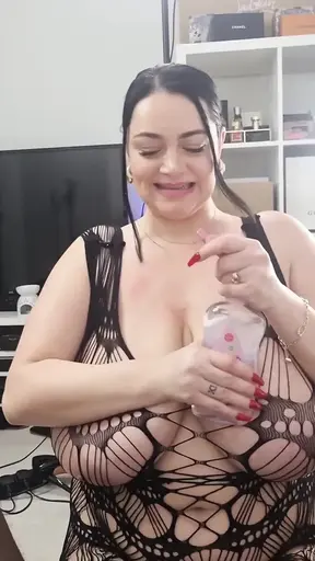 BBC pounds huge natural tits