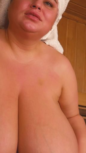 BBW Anna Katz in a Sauna