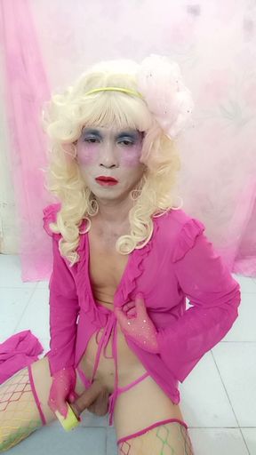 Oanh Le Transgender Wearing Sexy Clothes, Pornography, Gentle Cock Jerking Is Too Happy