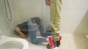 Pee on My Ass in Jenas and Red High Heels