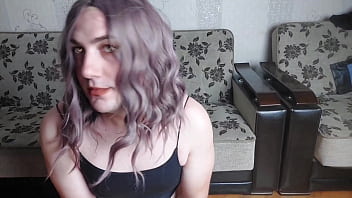 THE CUTTEST CROSSDRESSER IN GOTHIC STYLE YOU HAVE EVER SEEN BEFORE WITH BIG BUTT AND SMOOTH WHITE LEGS MAKING SEXY SHOW