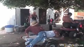 Moaning mistress gets gangbanged by massive cocks, husband watches as she begs for more