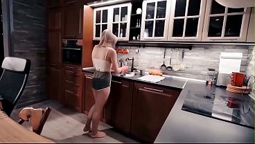 My stepsister couldn'_t hold back and wanted to fuck in the kitchen.