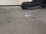 Mini Tinfoil Men Crushed & Trampled Flat by a Giant 89kg size 11 boots