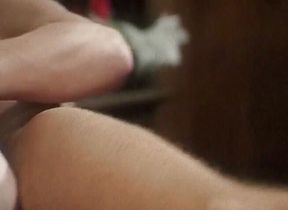 Brunette having hot sex on the bed