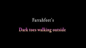 Dark toes walking outside