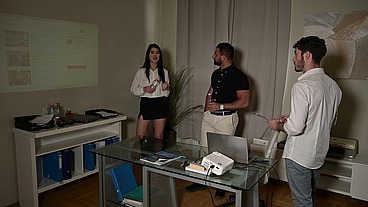 Property Boss Lady Dee Tempts Her Employees Into Office DP Sex GP3077