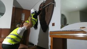 Latin fitness instructor takes hard pounding in her hotel room