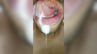 toying with super hot milk in my gullet, tongue, slaver, tongue, sloopy, inhaling, drool fetish