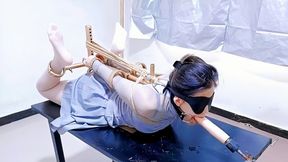 CFT016 BONDAGE HANDCUFF AND SHACKLE HOGTIE FOOT TICKLING ELECTRIC VIBRATOR FUCKING MACHINES BOUND ORGASMS IMPRISON HUMILIATION STRUGGLING DOMINATION SLAVE TRAINING