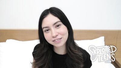 This cute 18 yr old Inuit Alaskan with braces and long legs sucks cock