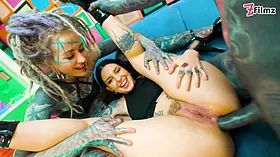 Goth and Hippie Chick Love Gettiing Anal Fuck and Facial Cumshots
