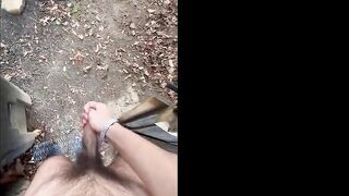 Fapping off in alleyway got caught (Total Movie on onlyfans @8inchquade)