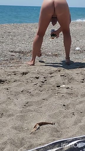 Naked on the Beach Enjoying