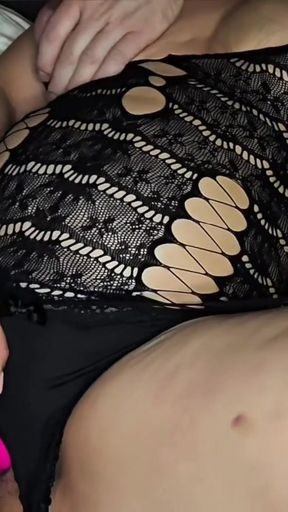 Emotional moment from "Cummings hard in my sexy lingerie while I deepthroat some hard cock"