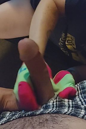 #2 Sockjob Sock Footjob - Chip Sock Job - Cartoon Sock Handjob Cum