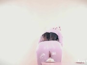 Tease by ass and pussy, wet and messy by sploshing food cake, food fetish 4k video