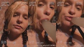 me deep throating my 9 inch toy & my lips look good asf #throatgoat