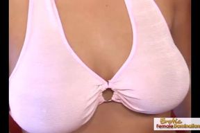 Luscious blonde talks her friend into some lesbian hot fun