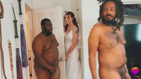 TS Bride gets gangbanged by 3 BBC